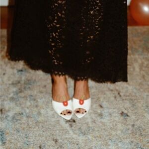 Elegant White Peep-Toe Heels